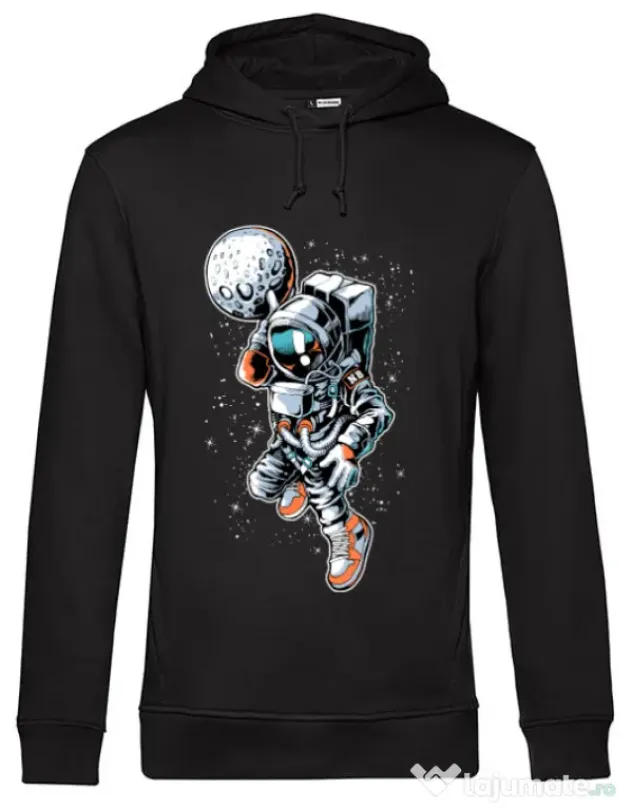 Hoodie barbat cu gluga Astronaut Negru