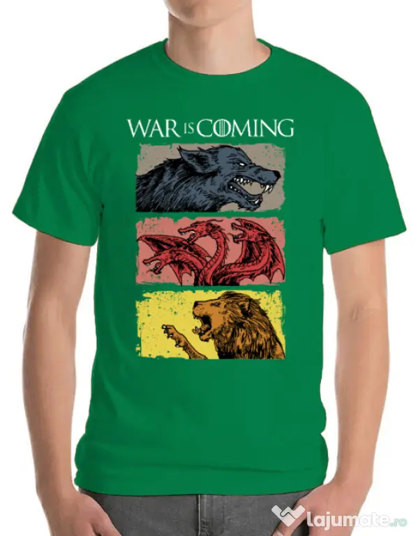 Tricou ADLER barbat War is coming Verde mediu
