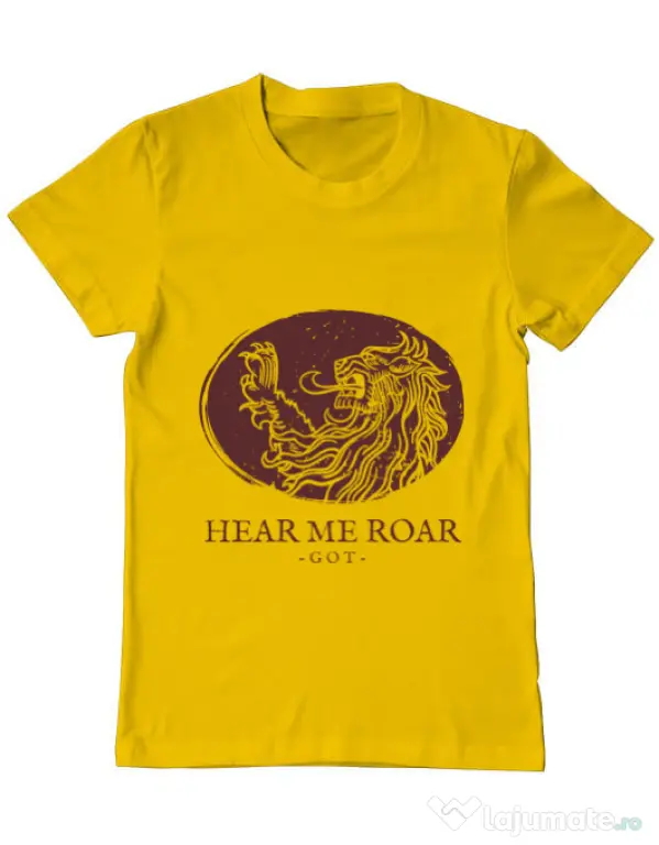 Tricou ADLER barbat Hear me roar Galben