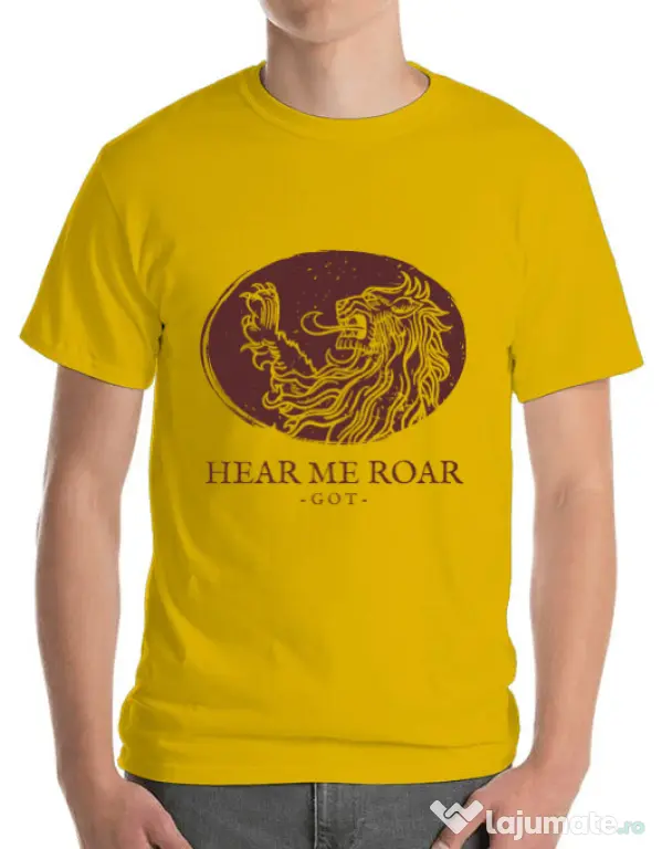 Tricou ADLER barbat Hear me roar Galben