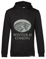 Hoodie barbat cu gluga Winter is coming Stark Negru