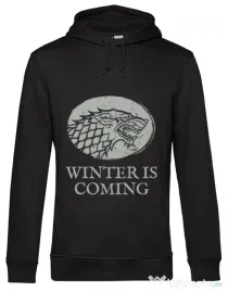 Hoodie barbat cu gluga Winter is coming Stark Negru
