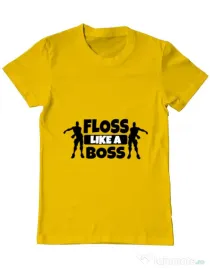 Tricou ADLER barbat Floss like a boss Galben
