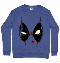 Bluza ADLER barbat Deadpool mask Albastru melanj