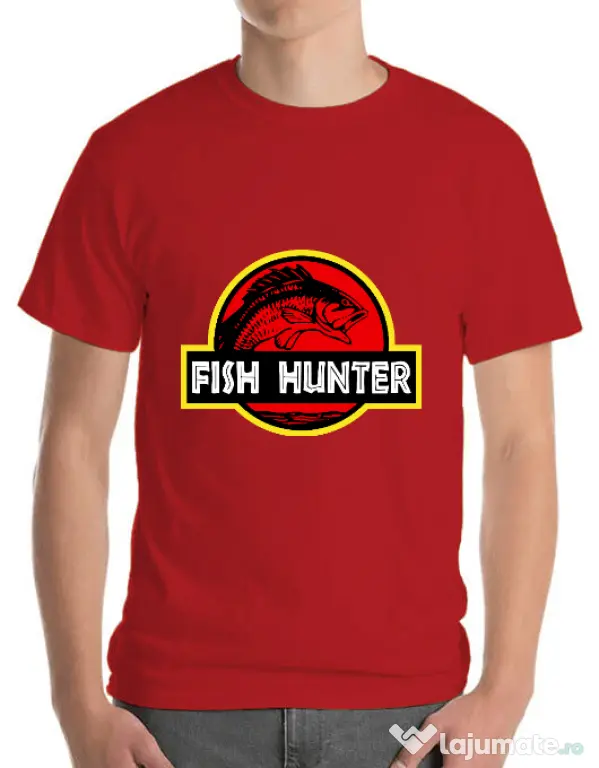 Tricou ADLER barbat Fish hunter Rosu