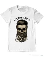 Tricou ADLER barbat Great beard Alb
