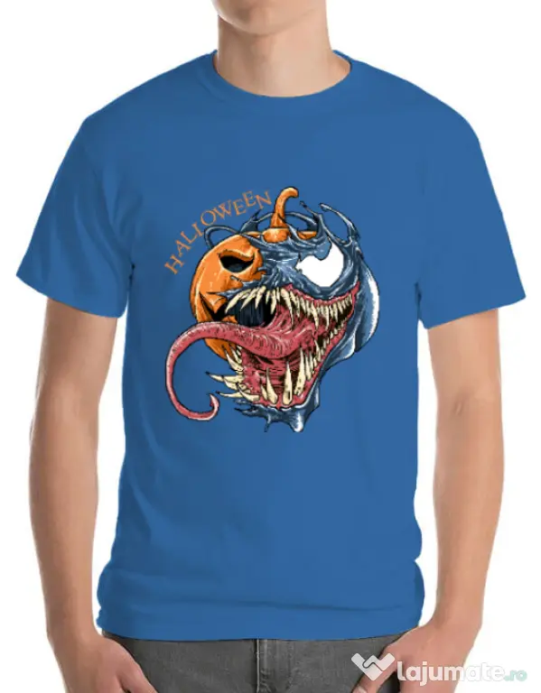 Tricou ADLER barbat Halloween Venom Albastru azuriu