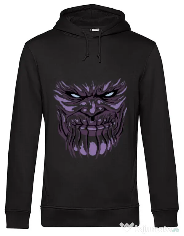 Hoodie barbat cu gluga Thanos mask Negru