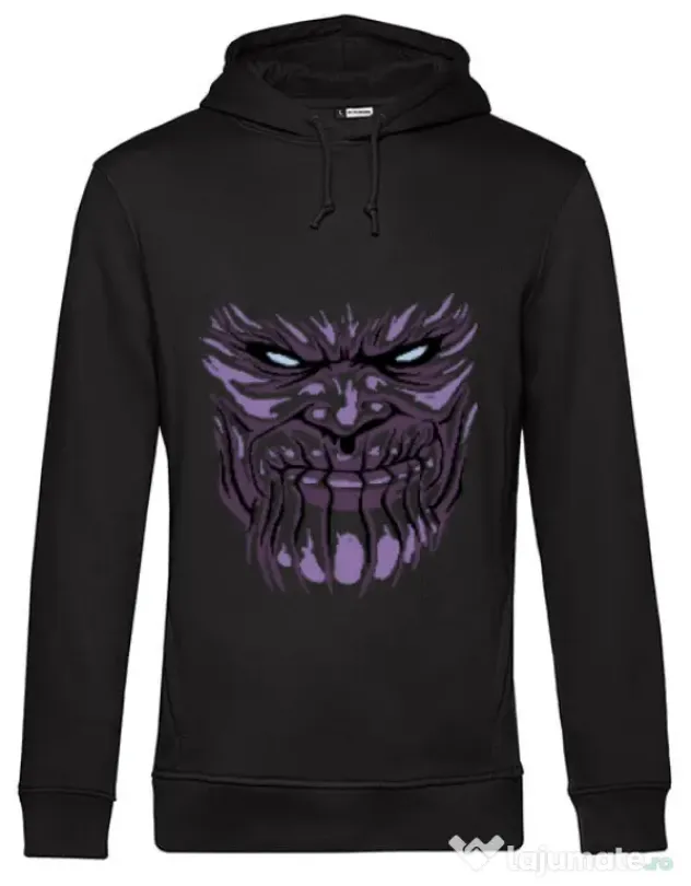 Hoodie barbat cu gluga Thanos mask Negru