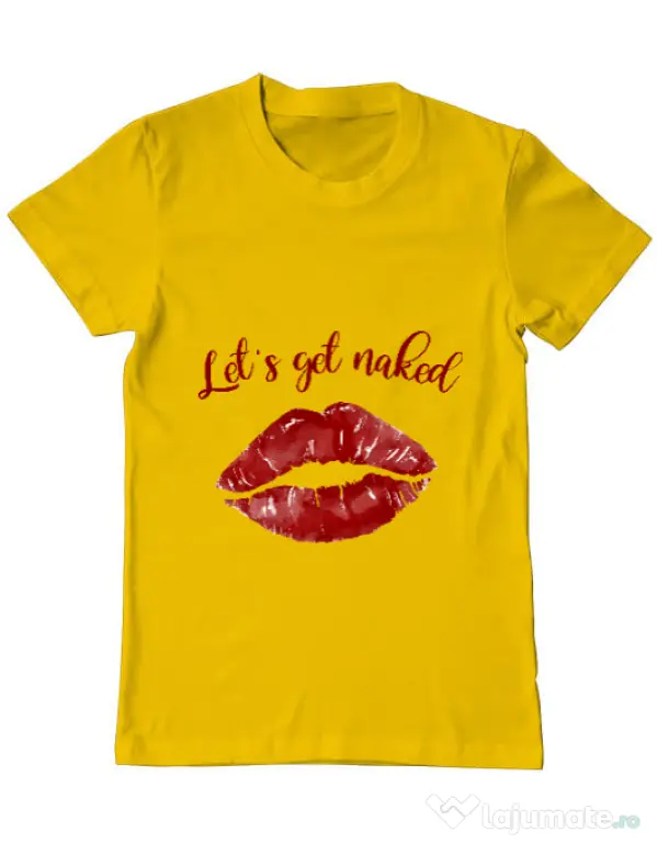 Tricou ADLER barbat Lets get naked Galben