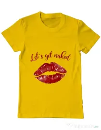 Tricou ADLER barbat Lets get naked Galben