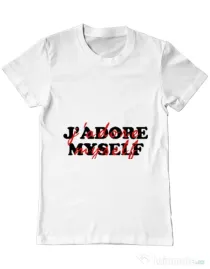 Tricou ADLER barbat I love myself Alb