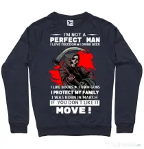 Bluza ADLER barbat I am not a perfect man Denim inchis