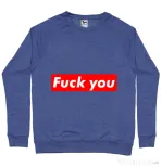 Bluza ADLER barbat Fuck you Albastru melanj