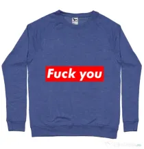 Bluza ADLER barbat Fuck you Albastru melanj