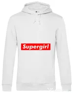 Hoodie barbat cu gluga Supergirl Alb