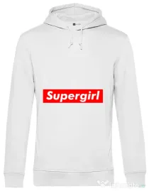 Hoodie barbat cu gluga Supergirl Alb