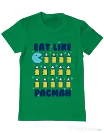 Tricou ADLER barbat Eat Like Pacman Verde mediu