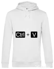 Hoodie barbat cu gluga Ctrl Paste Alb