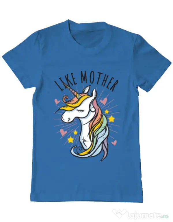 Tricou ADLER barbat Like mother Albastru azuriu