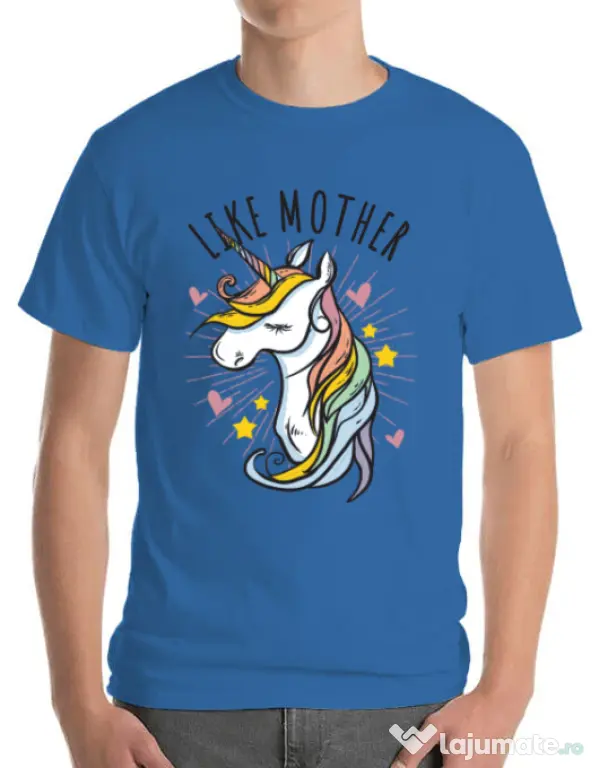Tricou ADLER barbat Like mother Albastru azuriu
