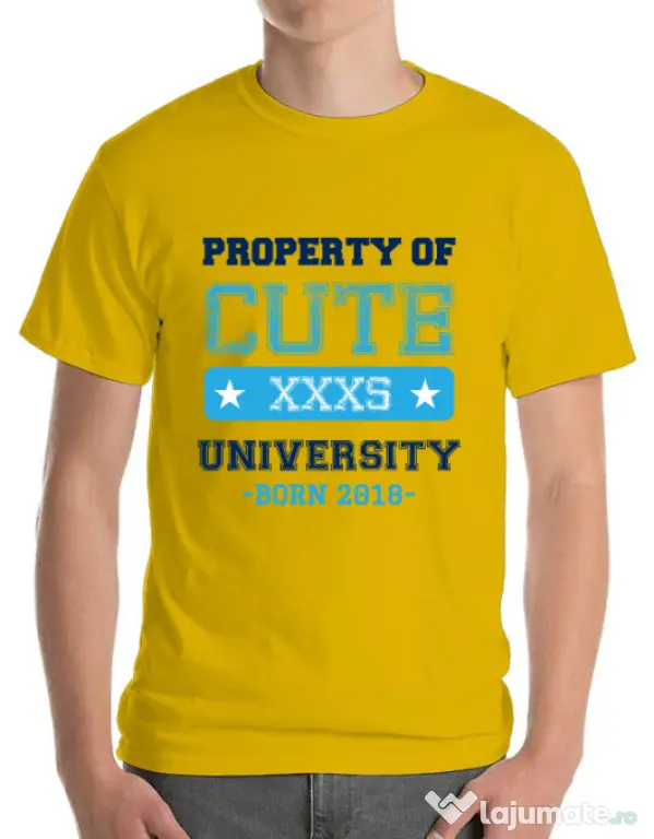 Tricou ADLER barbat Cute university Galben
