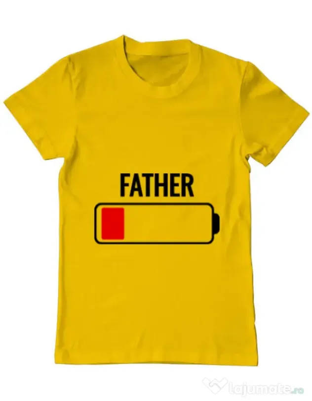 Tricou ADLER barbat Father battery Galben