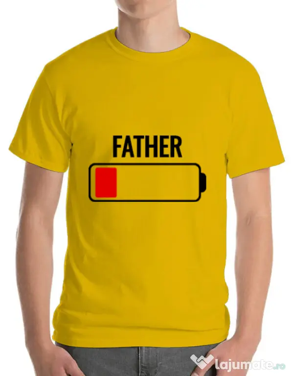 Tricou ADLER barbat Father battery Galben