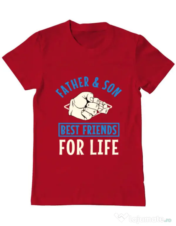 Tricou ADLER barbat Father and son Rosu