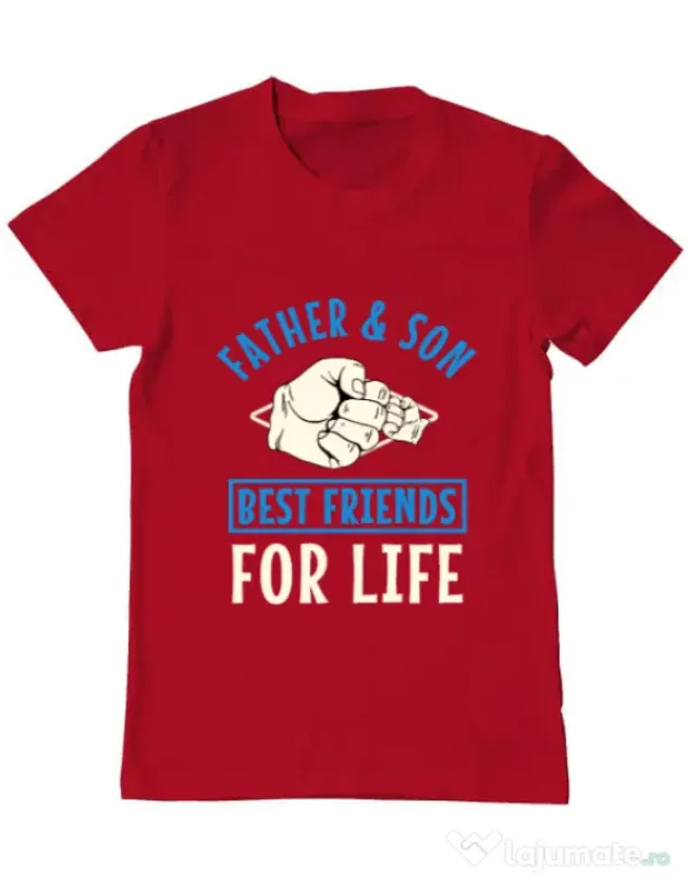 Tricou ADLER barbat Father and son Rosu