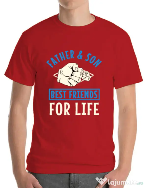 Tricou ADLER barbat Father and son Rosu