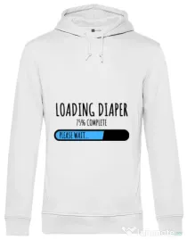 Hoodie barbat cu gluga Loading diaper Alb