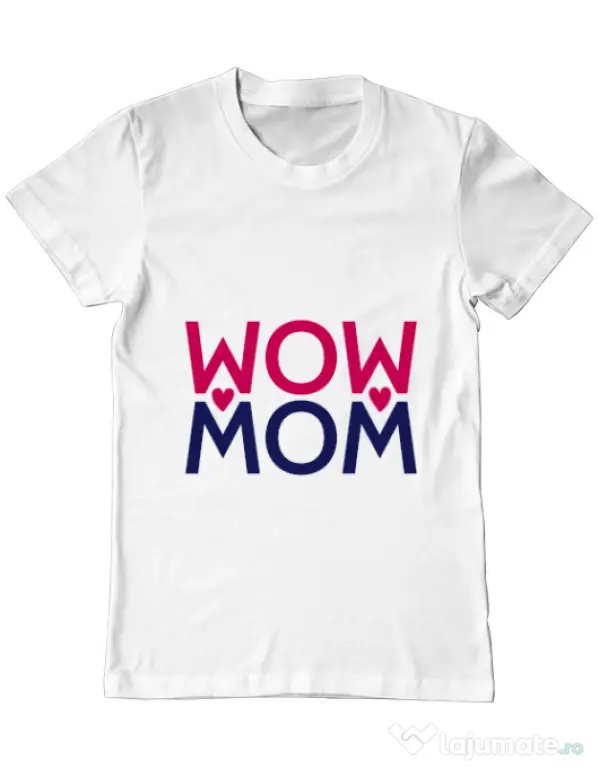 Tricou ADLER barbat Wow mom Alb