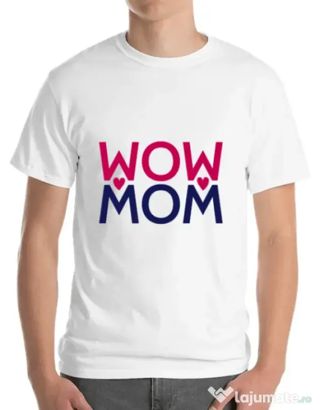Tricou ADLER barbat Wow mom Alb