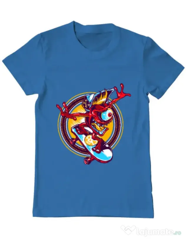 Tricou ADLER barbat Cali skate Albastru azuriu