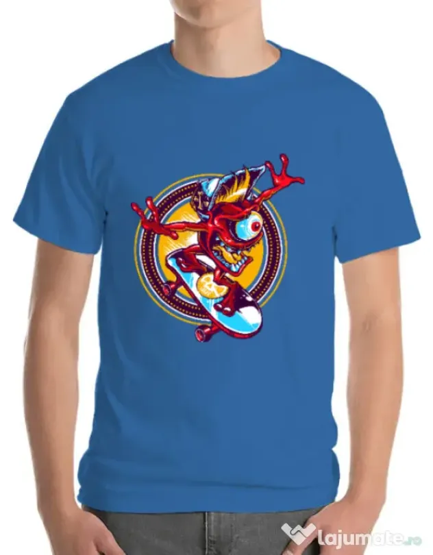 Tricou ADLER barbat Cali skate Albastru azuriu