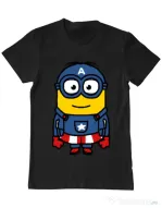 Tricou ADLER barbat Captain minion Negru
