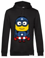 Hoodie barbat cu gluga Captain minion Negru