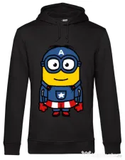 Hoodie barbat cu gluga Captain minion Negru