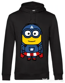 Hoodie barbat cu gluga Captain minion Negru