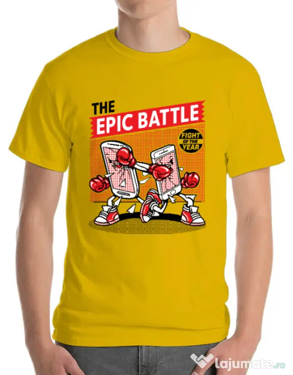Tricou ADLER barbat Epic battle Galben