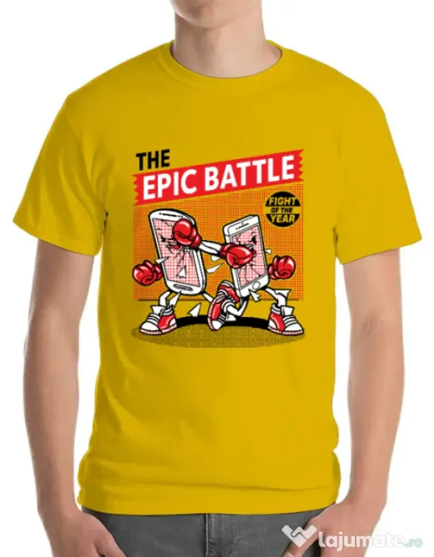 Tricou ADLER barbat Epic battle Galben