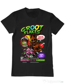 Tricou ADLER barbat Groot flakes Negru