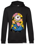 Hoodie barbat cu gluga Zombie minion Negru