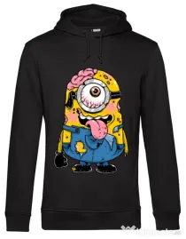 Hoodie barbat cu gluga Zombie minion Negru