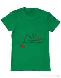 Tricou ADLER barbat Fishing for love 1 Verde mediu