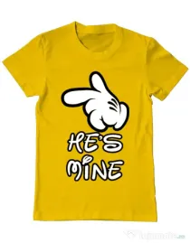 Tricou ADLER barbat He is mine Galben