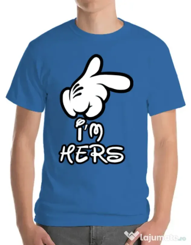 Tricou ADLER barbat I am hers Albastru azuriu