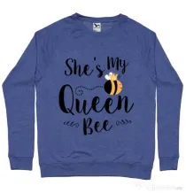 Bluza ADLER barbat She is my queen bee Albastru melanj