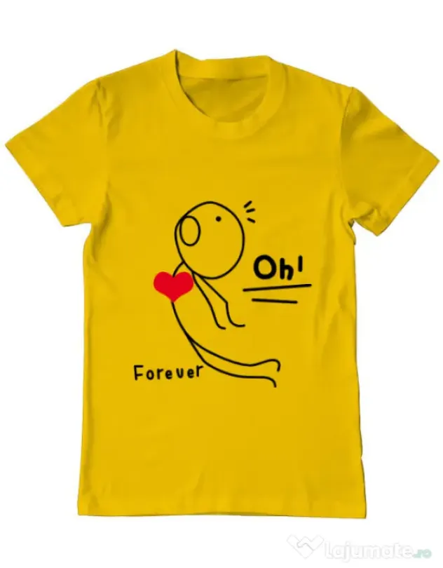 Tricou ADLER barbat Our love story 2 Galben